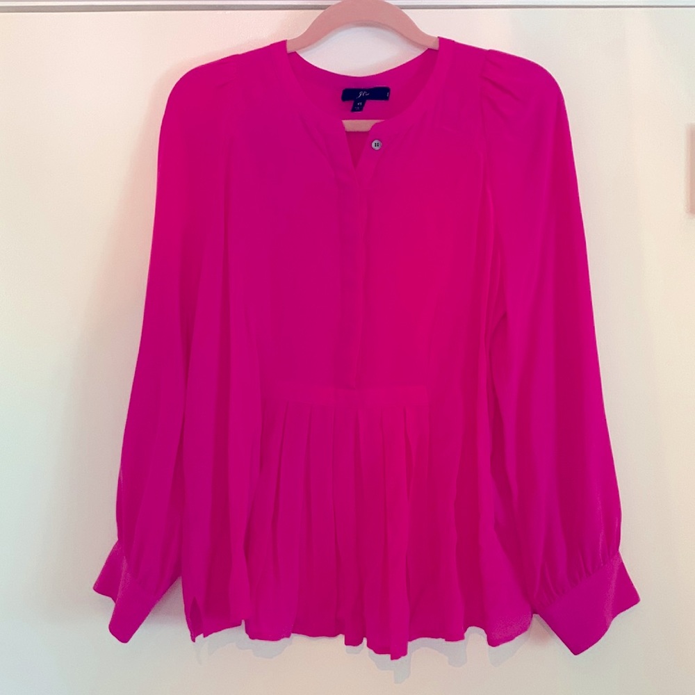 J Crew Barbie Hot Pink silk blouse XS